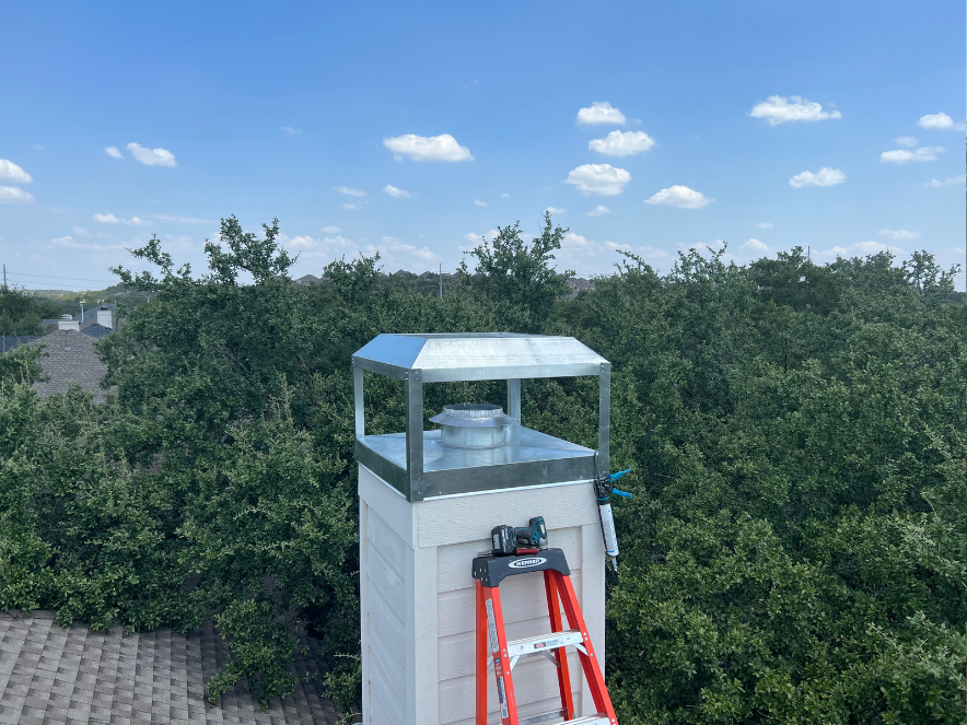 Very long dark brown chimney cap